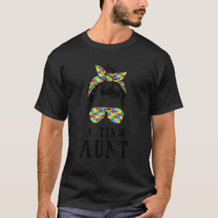 Unordentliche Sonnenbrille Puzzle Autism Aunt Awar T-Shirt