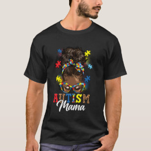 Unordentlicher Dutt Haare Schwarze Afro Frauen Aut T-Shirt
