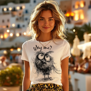 Unordentlicher Skizzenkauz – Süßer lustiger Vogel  T-Shirt