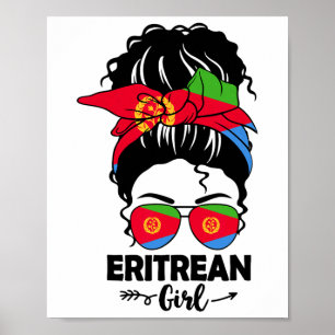 Unordentliches Bun Eritreisches Mädchen Und Eritre Poster