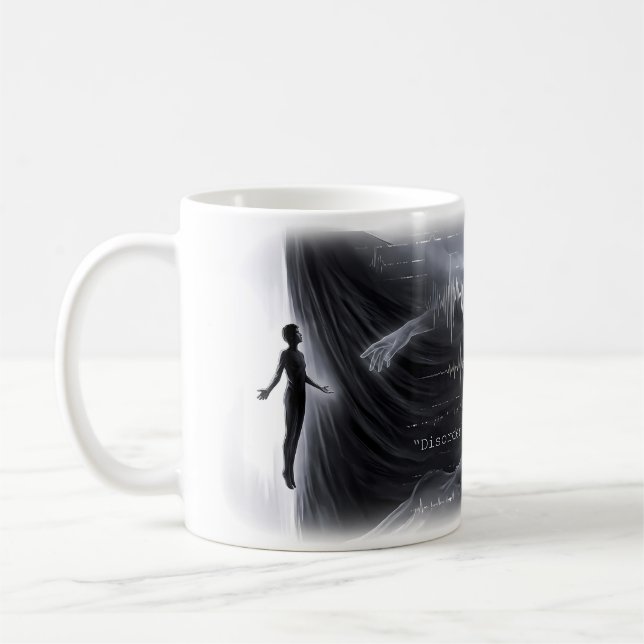 Unordnung — Surrealer Dunkler Kunstbecher Kaffeetasse (Links)