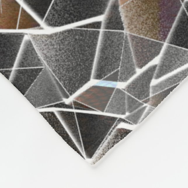 Unordnung von grobem Lachs und grauem Mosaik Fleecedecke (Ecke)