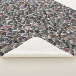 Unordnung von grobem Lachs und grauem Mosaik Sherpadecke