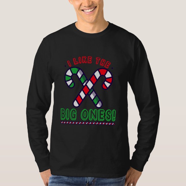 Unpassend Candy Cane Adult Humor Naughty T-Shirt (Vorderseite)