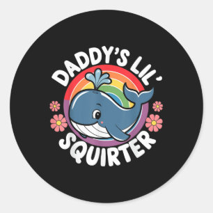 Unpassendes Funny Daddys Lil Squirter Embarring Runder Aufkleber