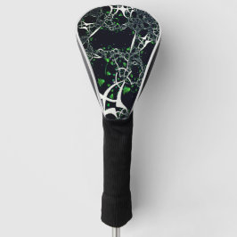 Unperfektes weißes Fraktal auf schwarzem Raum, ges Golf Headcover