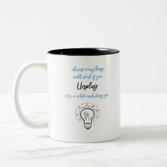 UNPLUG ZWEIFARBIGE TASSE (Links)