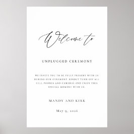 Unplugged Ceremony Wedding Sign Poster
