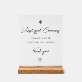 Unplugged Wedding Ceremony Fancy Calligraphy Acrylschild