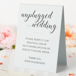 Unplugged Wedding No Posting in Social Media Tischaufsteller