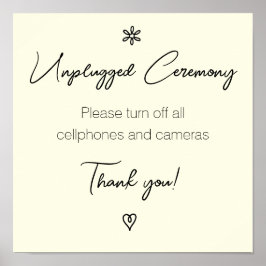 Unplugged Wedding Zeremonie Extravagante Kalligrap Poster