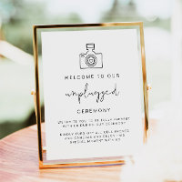 Unplugged Zeremonie Schild, Keine Handys Hochzeit