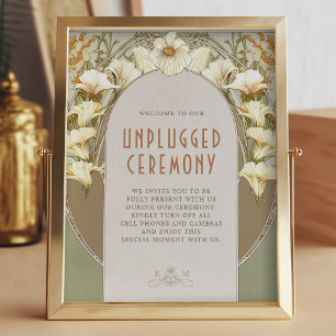 Unplugged Zeremonie Zeichen Vintage Art Nouveau Poster