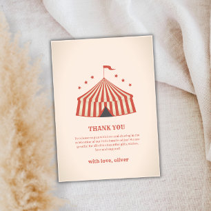 Unque Vintag Carnival Circus Big Top Baby Dusche Dankeskarte