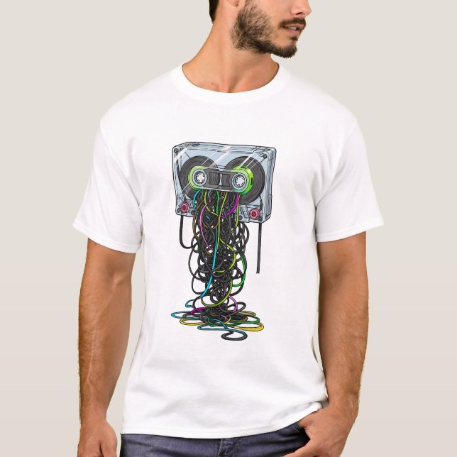 Unraveled Retro Cassette Explosion T-Shirt (Vorderseite)