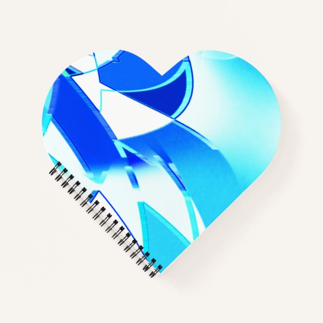 Unregelmäßig verdrehte blaue Bildausschnitte Notizbuch (Vorderseite)