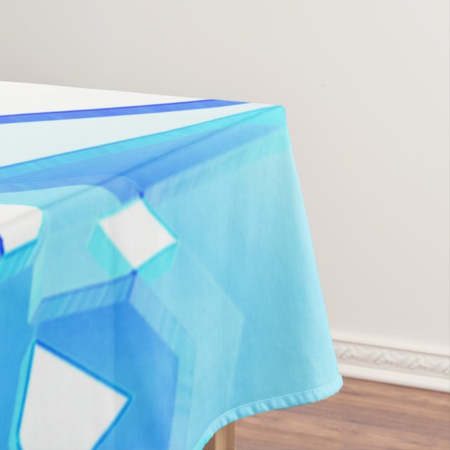 Unregelmäßig verdrehte blaue Bildausschnitte Tischdecke (Beispiel)