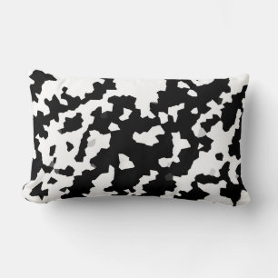 Unregelmäßige Abstrakte Mosaik Schwarz-Weiß-Camouf Lendenkissen