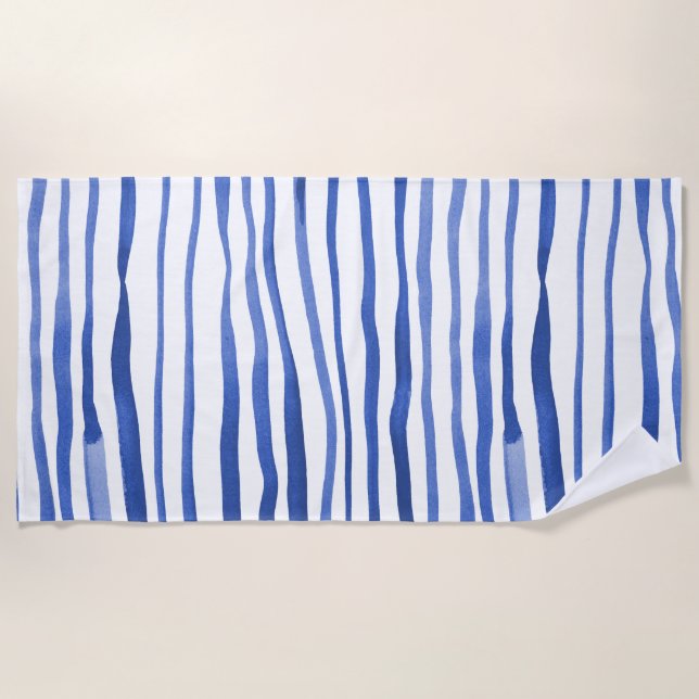Unregelmäßige Aquarellfarben - einfache Linien - b Strandtuch (Vorderseite)