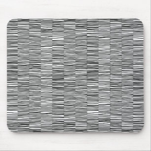 Unregelmäßige Linien - Schwarz auf Weiß Mousepad