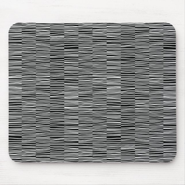 Unregelmäßige Linien - weiß auf schwarz Mousepad (Vorne)