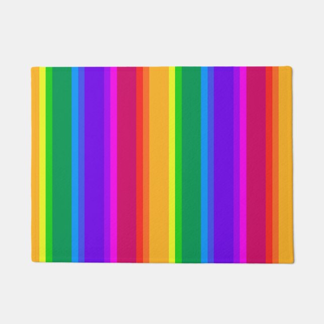 Unregelmäßige Regenbogenstreifen Fußmatte (Vorderseite)