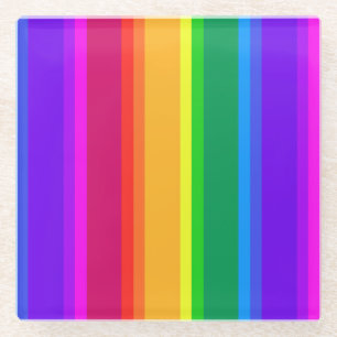 Unregelmäßige Regenbogenstreifen Glasuntersetzer