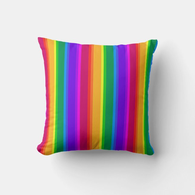 Unregelmäßige Regenbogenstreifen Kissen (Vorderseite)