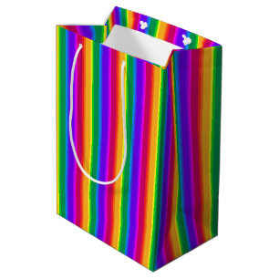 Unregelmäßige Regenbogenstreifen Mittlere Geschenktüte