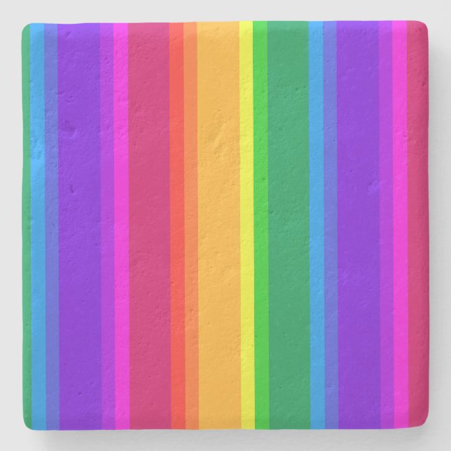Unregelmäßige Regenbogenstreifen Steinuntersetzer (Vorderseite)