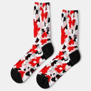 Unregelmäßiges Abstraktes Muster - Schwarz-weißes  Socken