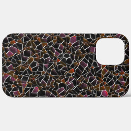 Unregelmäßiges dunkelrotes Mosaik auf Weiß Case-Mate iPhone Hülle