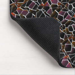 Unregelmäßiges dunkelrotes Mosaik auf Weiß Mousepad
