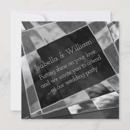 Unregelmäßiges Rechteck, schwarz und showgrau Einladung