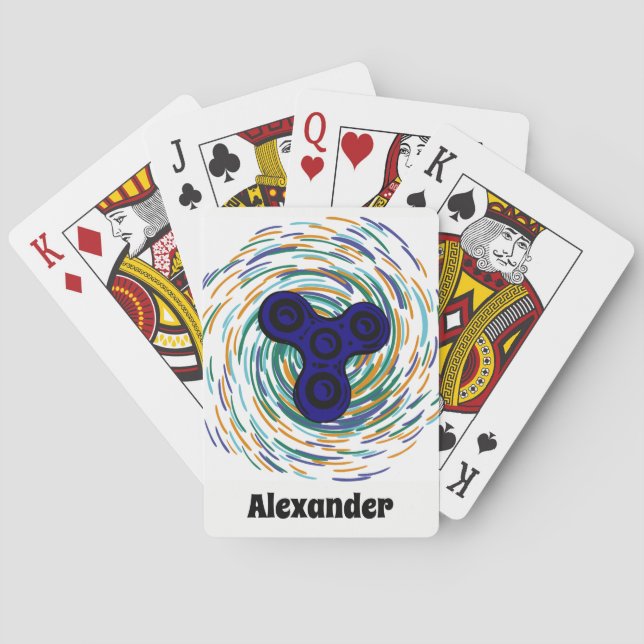 Unruhe-Spinner-personalisierte Spielkarten (Rückseite)