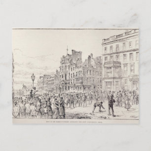 Unruhen im westlichen Ende Londons Postkarte