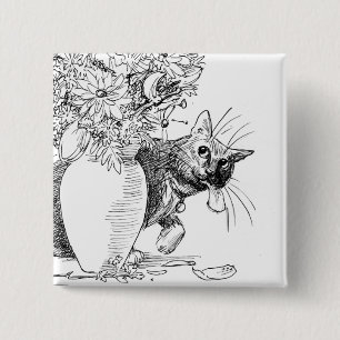 Unruhestifter - boshafter Katzen-Knopf Button