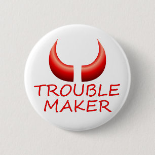 Unruhestifter-und Teufel-Horn-kundengerechter Button