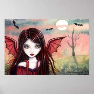 Unruhiger Abenddämmerung-Vampirposter von Molly Ha Poster