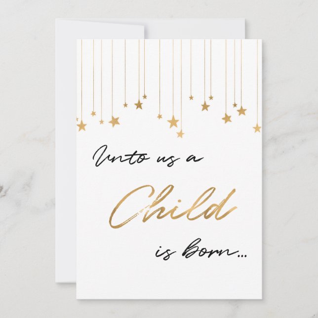 Uns ein Kind ist Geboren Foto Schrift Weihnachten (Vorderseite)