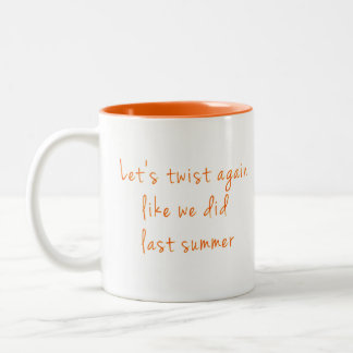 Uns gelassen Drehungs-wieder betitelt cooles Zweifarbige Tasse