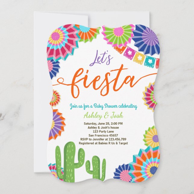Uns gelassen Fiesta-Baby-Duscheneinladung Einladung (Vorderseite)