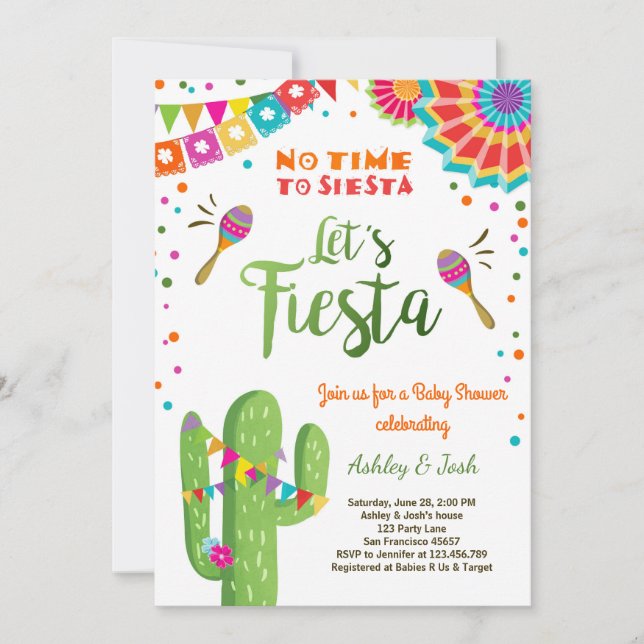 Uns gelassen Fiesta-Baby-Duscheneinladung Einladung (Vorderseite)