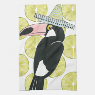 Uns gelassen Taco über Liebe  Toucan Sombrero Geschirrtuch