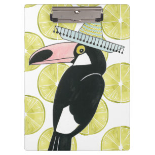 Uns gelassen Taco über Liebe Toucan Sombrero Klemmbrett