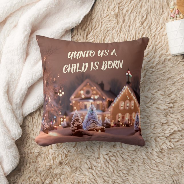 "Uns ist ein Kind Geboren" Weihnachtsbaumkissen Kissen (Decke)