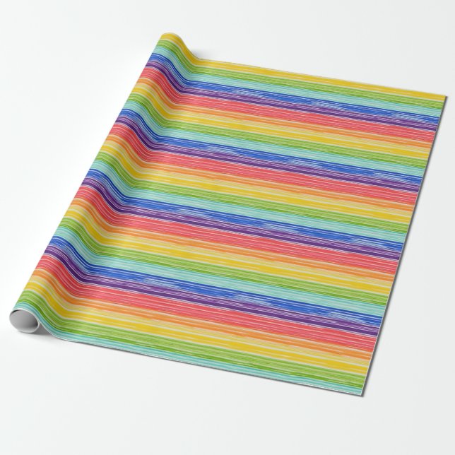 Unsaubere Regenbogenstreifen Geschenkpapier (Ungerollt)