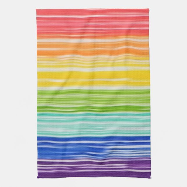 Unsaubere Regenbogenstreifen Geschirrtuch (Vertikal)