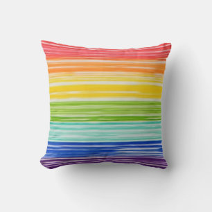 Unsaubere Regenbogenstreifen Kissen