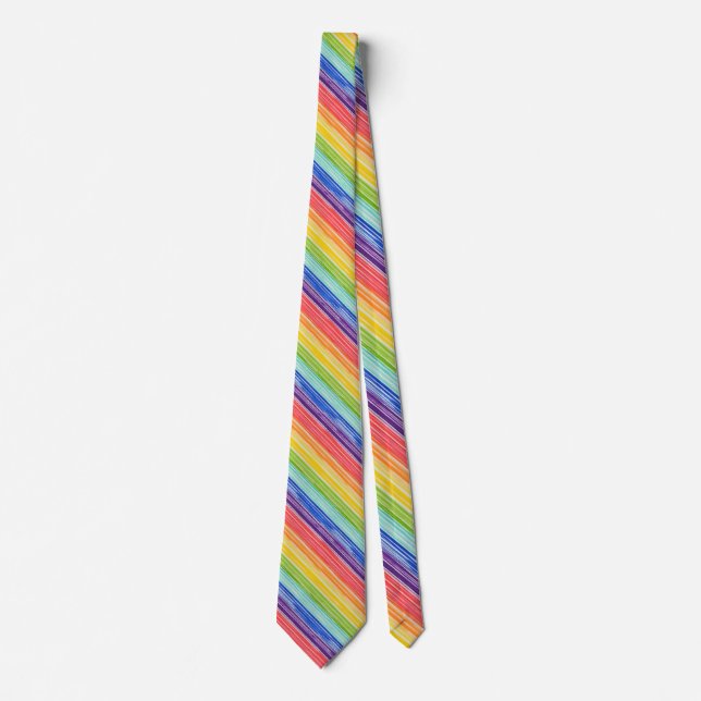 Unsaubere Regenbogenstreifen Krawatte (Vorderseite)
